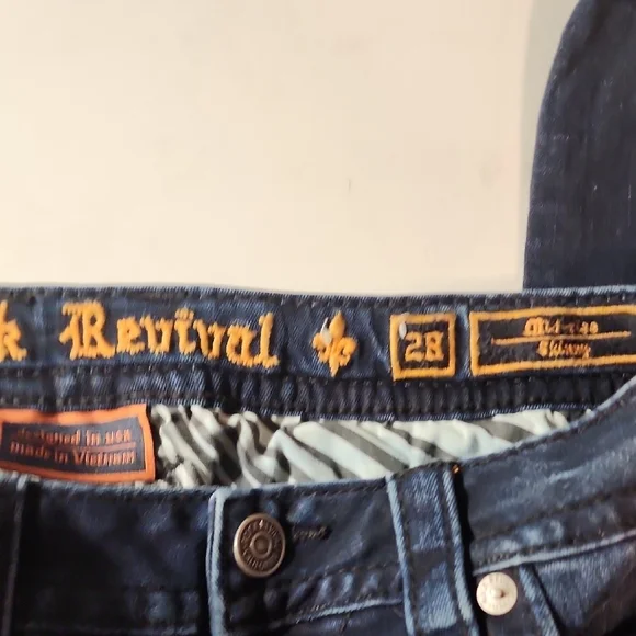 Rock Revival Alivia Mid Rise Skinnyn Blue Jeans In Size 28 - Picture 3 of 10